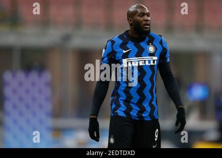 Milan, Italie. 14 février 2021. Milan, Italie, stade Giuseppe Meazza, 14 février 2021, Romelu Lukaku (FC Internazionale) pendant le FC Internazionale vs SS Lazio - football italien série A Match Credit: Francesco Scaccianoce/LPS/ZUMA Wire/Alamy Live News Banque D'Images