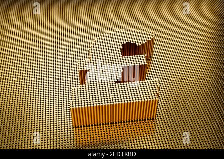 Un symbole de devise Golden Pound Banque D'Images