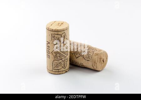 Bouchons sur fond blanc Banque D'Images