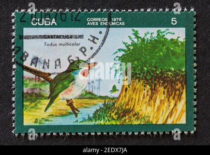 Vieux timbres postaux cubains millésimés Banque D'Images