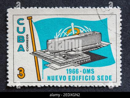 Vieux timbres postaux cubains millésimés Banque D'Images