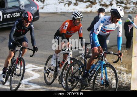 Abner Gonzales de Movistar Team, Stephane Rosseto de St Michel - Auber93 et Carlos Rodriguez de INEOS Grenadiers pendant le T / LM Banque D'Images