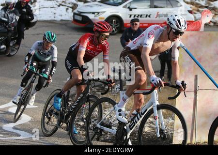 Aurélien Paret-Peintre de l'équipe AG2R Citroën, Waren Bargill de l'équipe Arkea Samsic, Matteo Fabbro de BORA - hansgrohe pendant le Tour de la Provence, Stage 3, Istres au-dessus et#x80;Â&#x93; Chalet Reynard ( Mont Ventoux ) le 13 février 2021 à Bécon / Laurent Lairys, France / photo / Laurent Livier / Media Banque D'Images