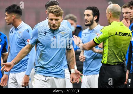 Milan, Italie. 14 février 2021. Ciro immobile (17) du Latium vu dans la série UN match entre l'Inter Milan et le Latium à Giuseppe Meazza à Milan. (Crédit photo : Gonzales photo/Alamy Live News Banque D'Images