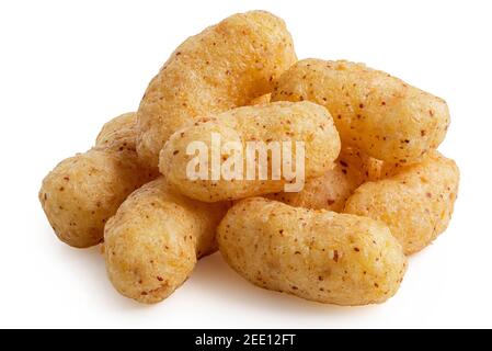 Pile de lèvres d'arachides isolées sur blanc. Banque D'Images
