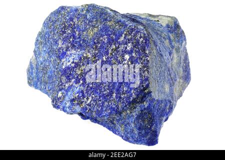 Lapis lazuli de la mine Jundak, en Afghanistan, isolé sur fond blanc Banque D'Images