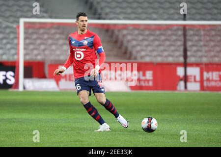 Capitaine Jose FONTE 6 LOSC pendant le championnat de France Ligue 1 match de football entre Lille OSC et Stade Brestois 29 Le février / LM Banque D'Images