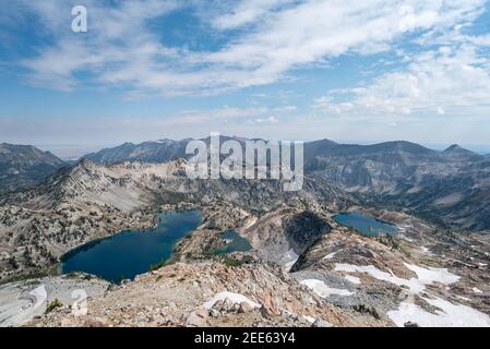 Lac subalpin dans les montagnes Wallowa de l'Oregon. Banque D'Images