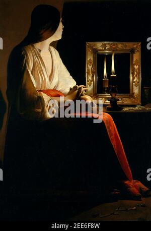 Le Penitent Magdalen - Georges de la Tour, vers 1630 Banque D'Images