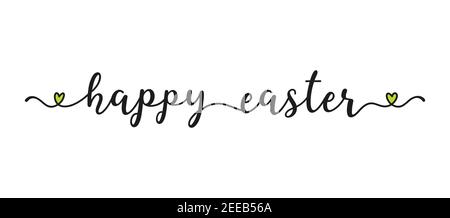 A la main esquissé HAPPY EASTER citation comme bannière. Lettrage pour l'affiche, l'étiquette, l'autocollant, la circulaire, l'en-tête, carte, publicité, annonce. Illustration de Vecteur