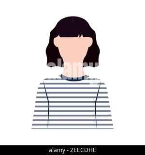 Illustration du vecteur d'icône de fille caucasienne Illustration de Vecteur