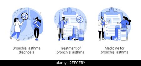 Illustrations vectorielles abstraites de la maladie respiratoire. Illustration de Vecteur