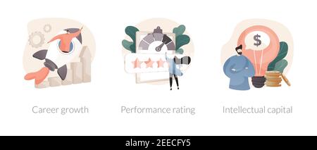 Illustrations vectorielles du concept abstrait efficacité des employés. Illustration de Vecteur