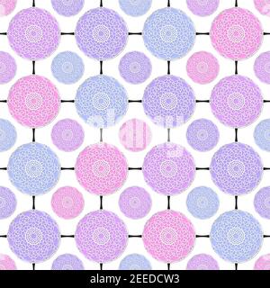 Motif arabesque arabe sans couture avec cercles colorés. Arrière-plan de vacances. Carte de vœux pour Ramadan Kareem, islamique ornementale colorée Illustration de Vecteur