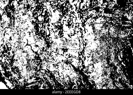 Texture de l'écorce noire et blanche. Arrière-plan vectoriel tracé d'une surface en bois sale. Texture naturelle détaillée. Décoration monochrome abstraite. Distr. Grungy Illustration de Vecteur