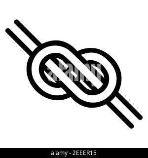 le logo est un nœud noué sous la forme d'une infinité, la forme est un simple emblème noir et blanc pour nouer, étroitement noué icône de nœud Illustration de Vecteur