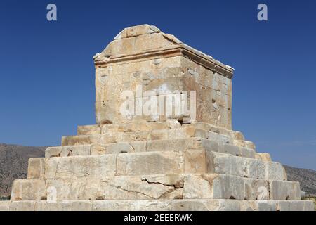 Tombe de Cyrus le Grand, Pasargades, Iran Banque D'Images