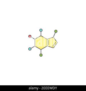 structure moléculaire de la caféine. Formule chimique du matin. Symbole café, inspiration, motivation. Illustration de ligne vectorielle isolée sur blanc Illustration de Vecteur