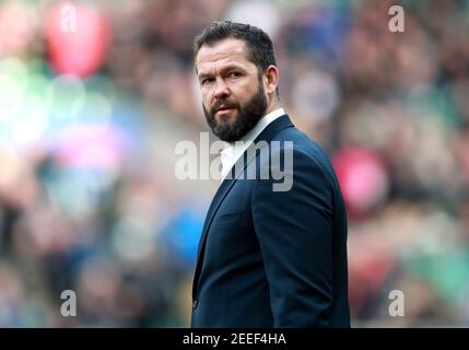 Photo du dossier datée du 23-02-2020 de l'entraîneur-chef irlandais Andy Farrell. Date de publication : le mardi 16 février 2021. Banque D'Images