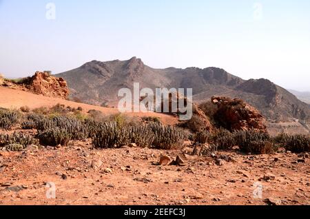 Paysage au barrage de Youssef Ben Tachfine, maroc Banque D'Images