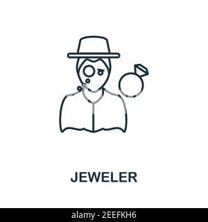 Icône bijoutier. Élément simple de la collection de bijoux. Icône Creative Jeweler pour la conception Web, les modèles, les infographies et bien plus encore Illustration de Vecteur