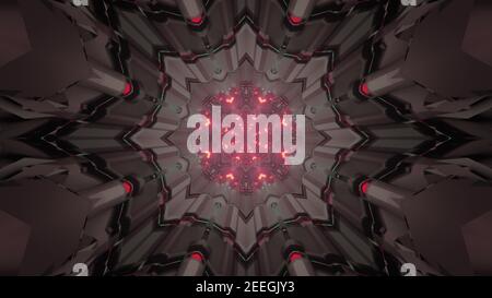 Superbe illustration 3d de l'intérieur du tunnel du vaisseau spatial Banque D'Images