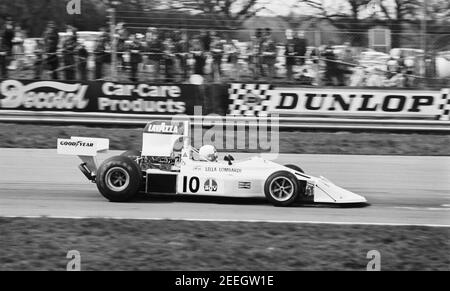 Lella Lombardi, course de voiture 10 à Silverstone, 12/04/75 Banque D'Images