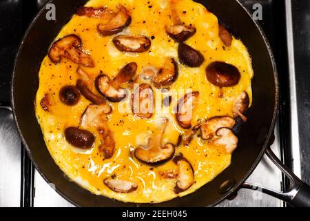 Omelette aux champignons Banque D'Images