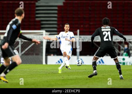 Copenhague, Danemark. 15 février 2021. Mathias Zanka Joergensen (25) du FC Copenhague vu dans le 3F Superliga match entre le FC Copenhague et SoenderjyskE à Parken, Copenhague. (Crédit photo : Gonzales photo/Alamy Live News Banque D'Images