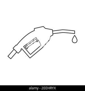 Icône de canalisation de gicleur de carburant. Symbole linéaire de la station de pompe à gaz. Vecteur isolé sur blanc Illustration de Vecteur