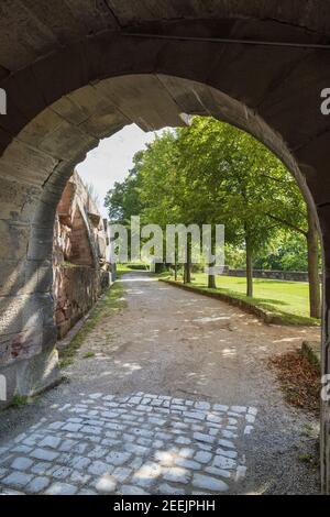 Le sentier de Buchwald à côté du Haut Bastion de Plassenburg Château de Kulmbach Banque D'Images