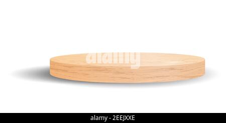 Podium rond en bois ou socle pour montrer le produit. Maquette en bois élégante et luxueuse. Présentez-vous pour une présentation cosmétique ou une cérémonie de remise de prix Illustration de Vecteur