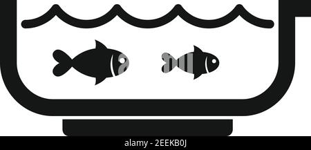 Ichthyologie icône aquarium, style simple Illustration de Vecteur