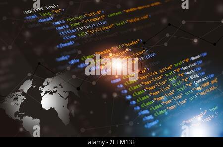 langage de programmation html pour le web pour le site web. fond de média de mixage Banque D'Images