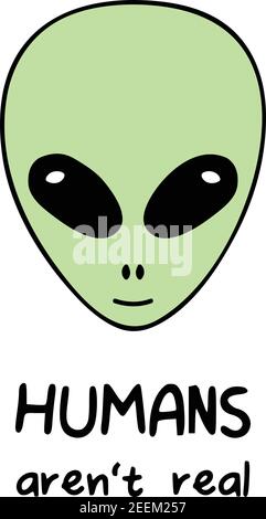 Les êtres humains ne sont pas une véritable illustration de la tête vectorielle extraterrestre Illustration de Vecteur