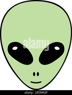 Icône de vecteur extraterrestre simple mignon dessinée à la main Illustration de Vecteur