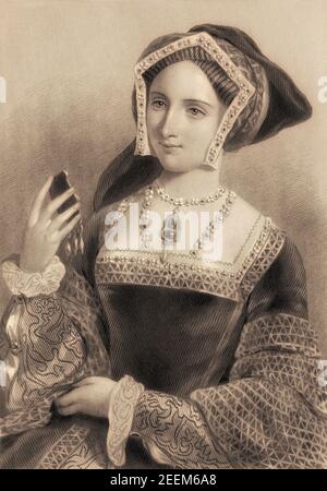 Jane Seymour, c. 1508 – 1537, Reine d'Angleterre comme troisième femme du roi Henri VIII Banque D'Images