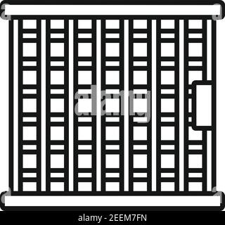 Icône de porte de la barre de prison, style de contour Illustration de Vecteur