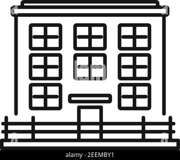 Icône de bâtiment de prison, style de contour Illustration de Vecteur