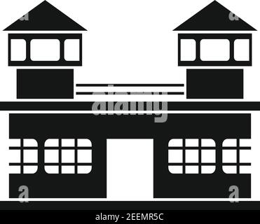 Icône de bâtiment de prison, style simple Illustration de Vecteur