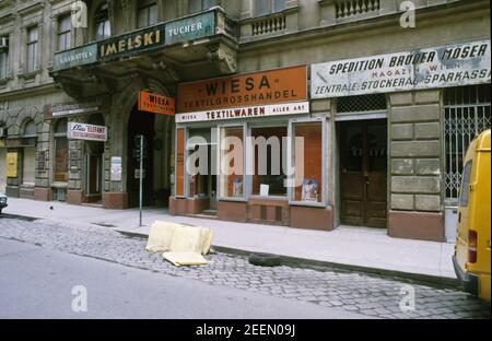 Wien, Gonzagagasse, alte Textilgeschäfte Banque D'Images
