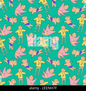 motif enfant sans couture avec élément pour bébé.Ensemble bébé à motif sans couture avec éléments de dessin animé.Motif d'illustration vectoriel, motif en lignes fines Illustration de Vecteur