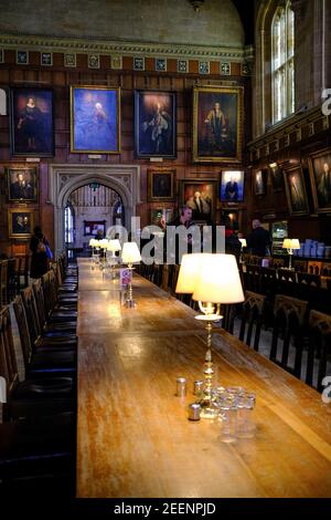 La salle à manger de Christchurch College, Oxford, Royaume-Uni. Banque D'Images