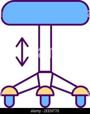 Réglage de la hauteur du fauteuil icône de couleur RVB Illustration de Vecteur