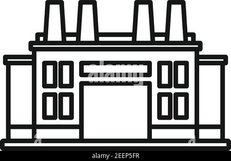 Icône d'usine de recyclage de métal, style de contour Illustration de Vecteur