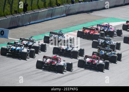 Début de la course, 99 GIOVINAZZI Antonio (ita), Alfa Romeo Racing C39, 77 BOTTAS Valtteri (fin), Mercedes AMG F1 GP W11 Hybrid EQ Power+, action pendant la Formule 1 Rolex Grosser Preis von Osterreich 2020, Grand Prix autrichien du 02 au 05 juillet 2020 sur le Red Ring Bull, À Spielberg, Autriche - photo Florent Gooden / DPPI Banque D'Images