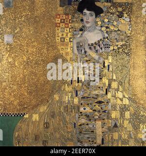 Gustav Klimt. Peinture intitulée 'Portrait d'Adele Bloch-Bauer I (Adele Bloch-Bauer I)' par Gustav Klimt (1862-1918), huile, argent et or sur toile, 1907 Banque D'Images