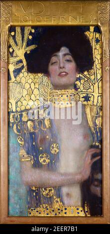 Gustav Klimt. Peinture intitulée 'Judith et la tête des Holofernes (Judith I)' par Gustav Klimt (1862-1918), huile et or sur toile, 1901 Banque D'Images