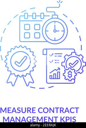Icône de concept KPI de mesure de gestion de contrat Illustration de Vecteur