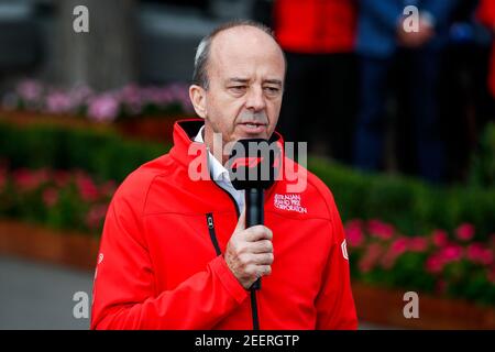 Conférence de presse de l'annonce de l'annulation de la course organisée par CAREY Chase (usa), Président-Directeur général de Formula One Group FOG, MASI Michael, Directeur de course de la FIA, WESTACOTT Andrew, Directeur général de la Société du Grand Prix d'Australie, Et LITTLE Paul, Grand Prix d'Australie Chariman, pendant le Grand Prix d'Australie de Formule 1 Rolex 2020 du 13 au 15 mars 2020 sur le circuit du Grand Prix d'Albert Park, à Melbourne, Australie - photo Florent Gooden / DPPI Banque D'Images